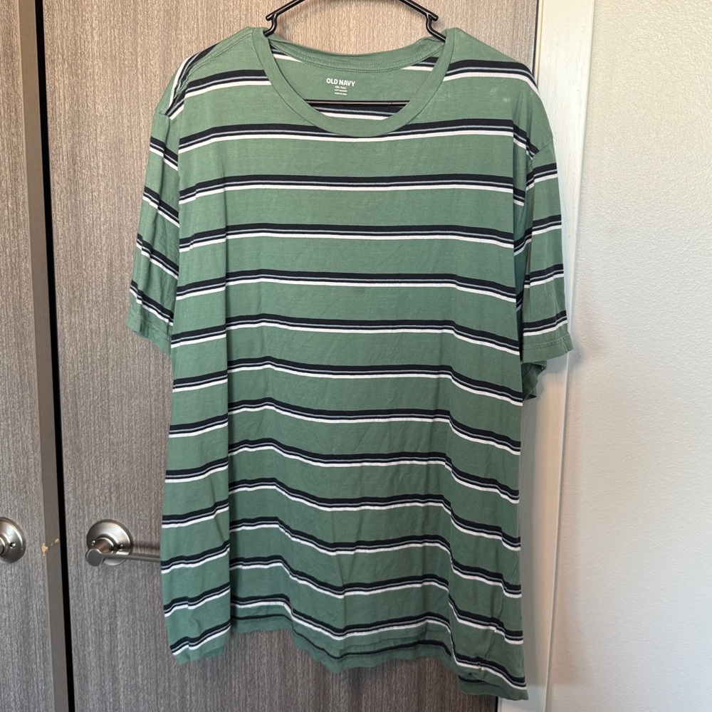 Old Navy Striped Green and White Tee